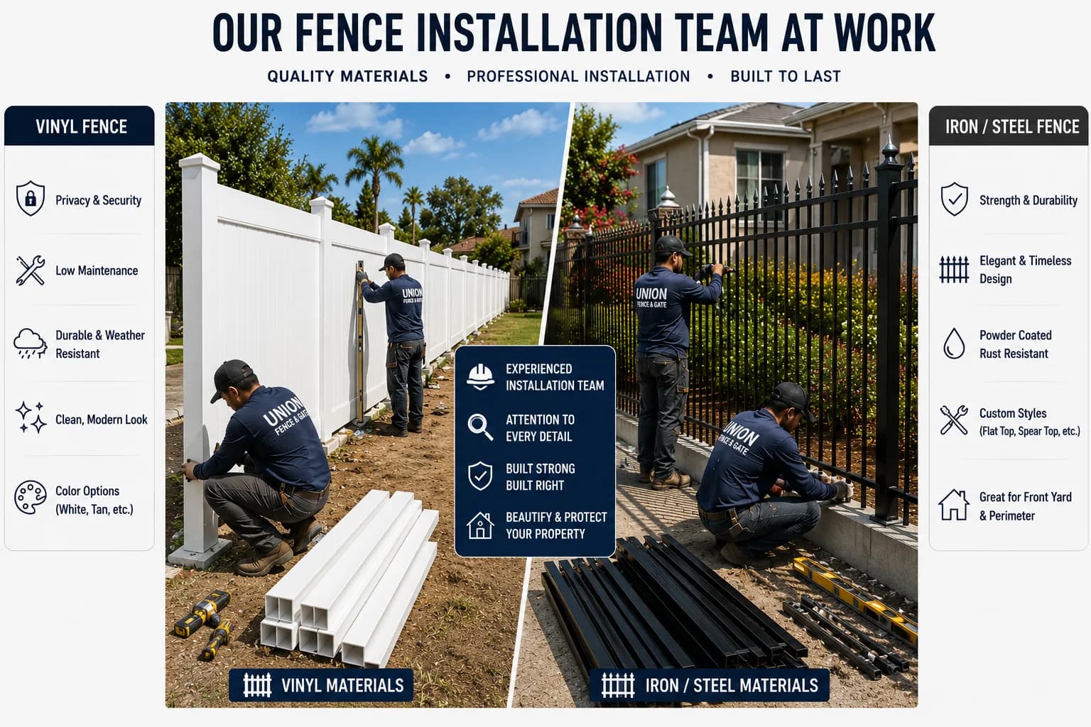 Fence installation work at a residential property